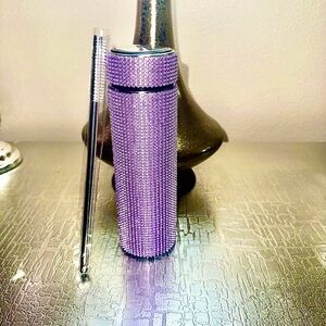 NWT 💜 REDUCED Purple Crystal-Studded Insulated Stainless Steel Water Bottle